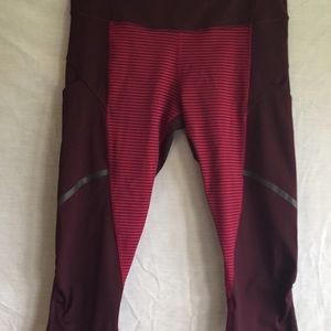 Lululemon Athletica Burgundy and Pink Capris